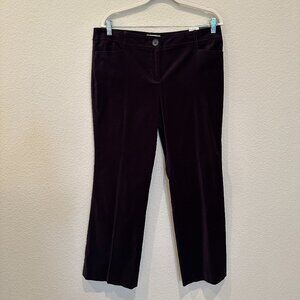 Ann Taylor Loft 12P Marissa Purple Velvet Pants